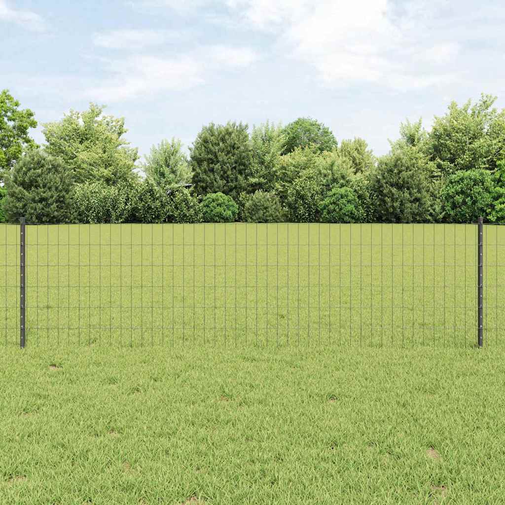 vidaXL Valla Euro con Poste 25 x 0,6 m Acero recubierto de PVC Gris