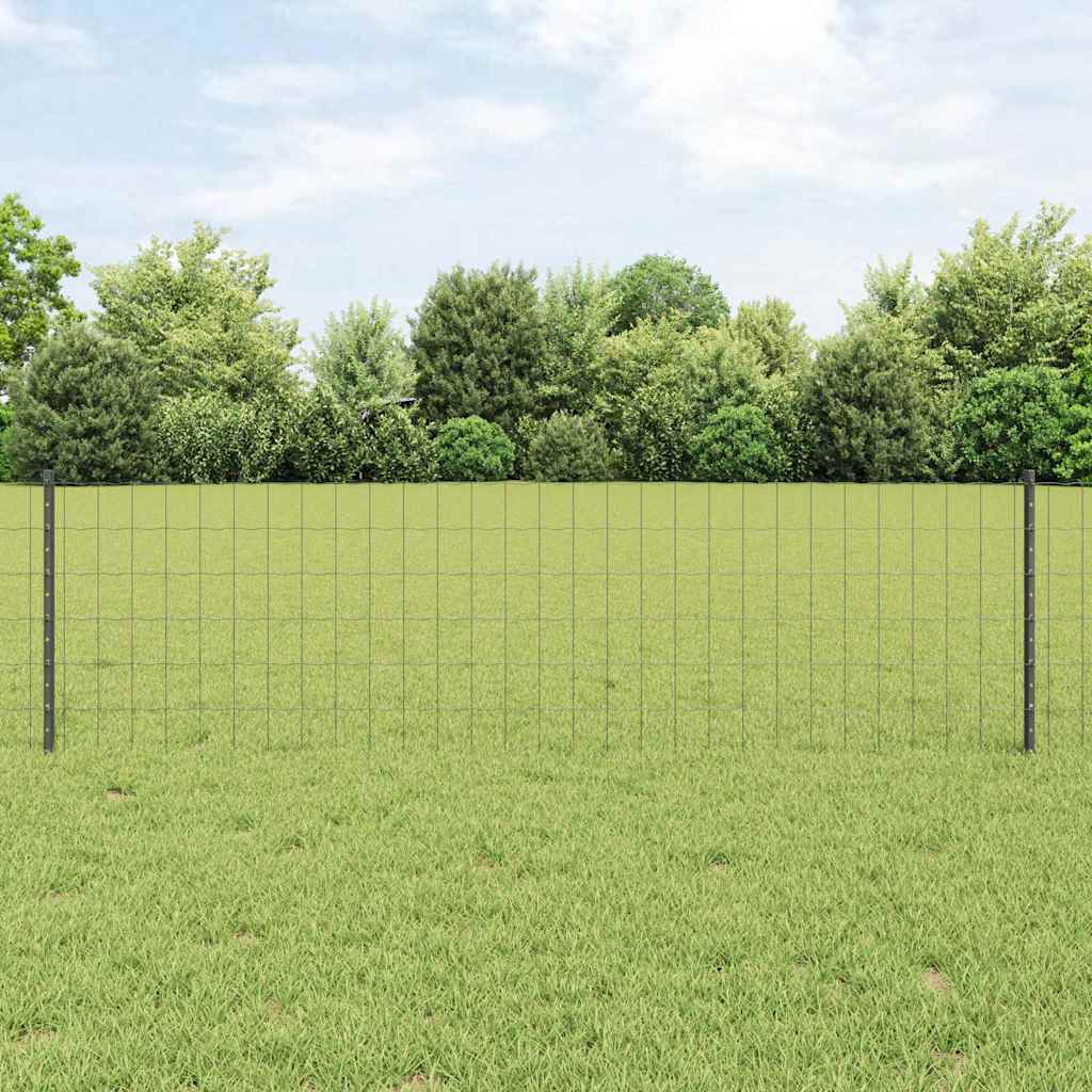 vidaXL Valla Euro con Poste 25 x 0,6 m Acero recubierto de PVC Gris