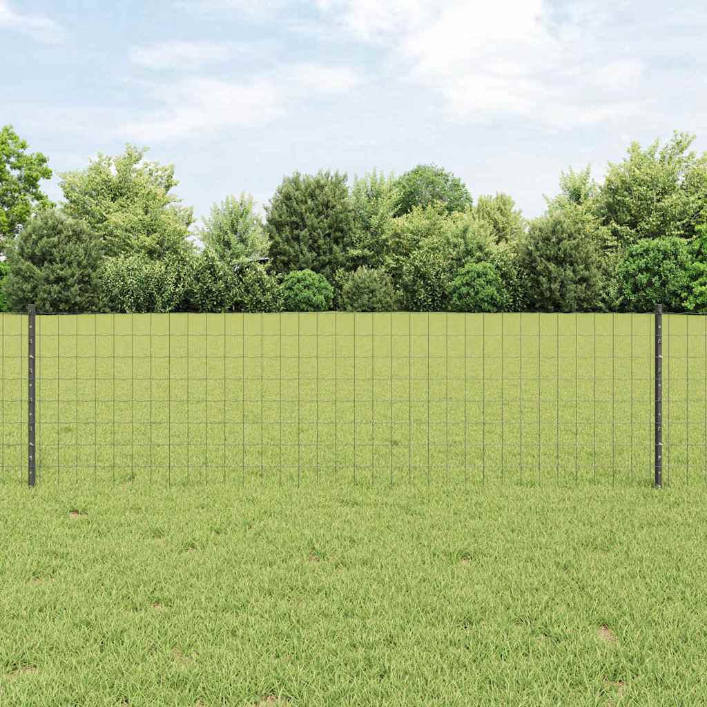vidaXL Valla Euro con Poste 25 x 0,6 m Acero recubierto de PVC Gris