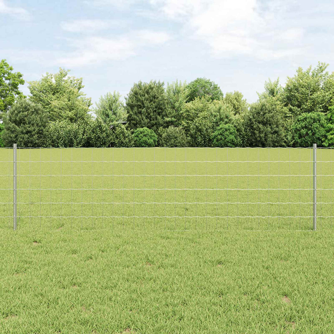 vidaXL Valla Euro con Poste 25 x 0,6 m Acero Galvanizado Plateado