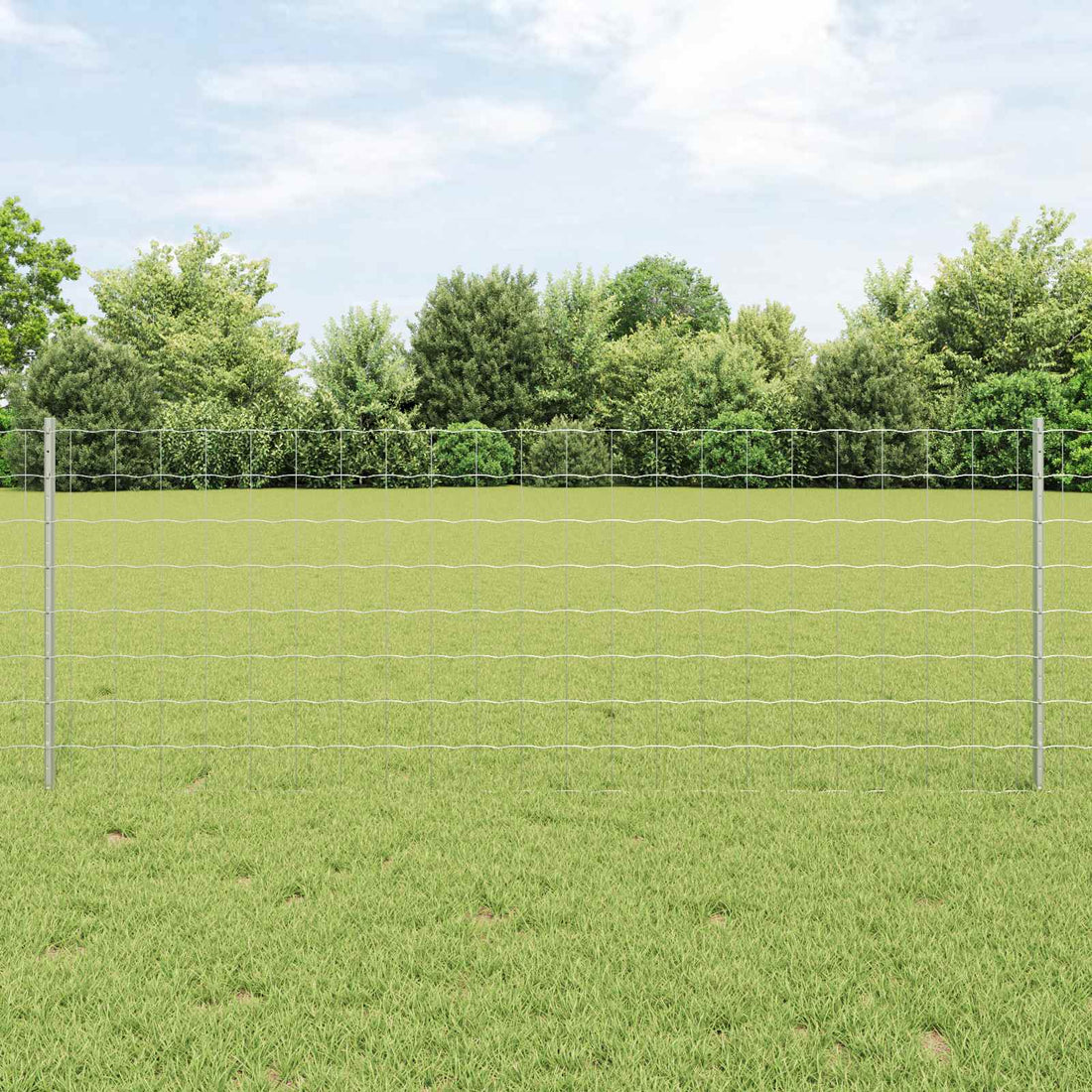vidaXL Valla Euro con Poste 25 x 0,8 m Acero Galvanizado Plateado