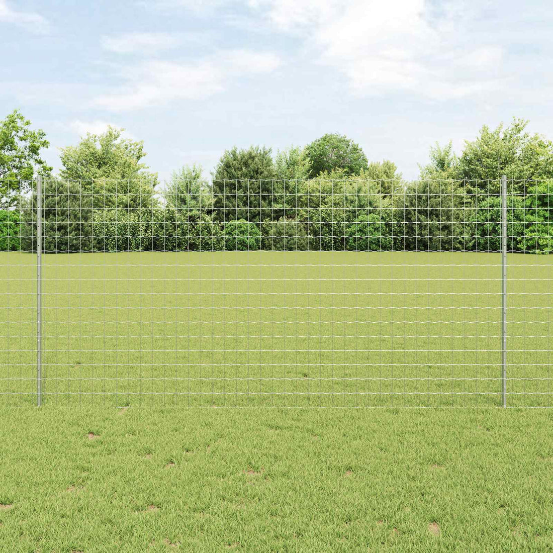vidaXL Valla Euro con Poste 25 x 1,2 m Acero Galvanizado Plateado