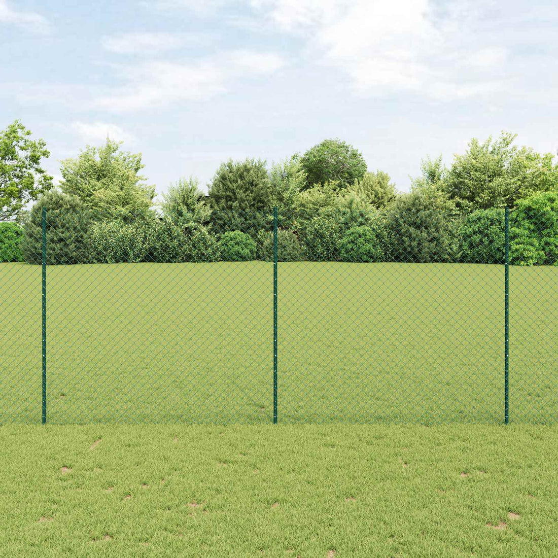 vidaXL Cerca de eslabones de cadena con poste 10 x 1,4 m Verde Malla