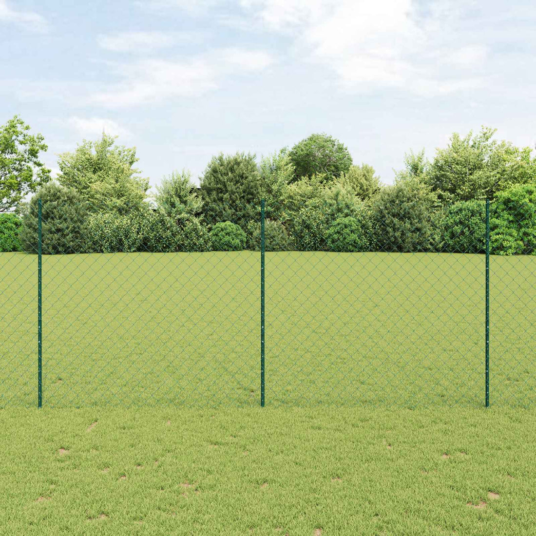 vidaXL Cerca de eslabones de cadena con poste 10 x 1,4 m Verde Malla