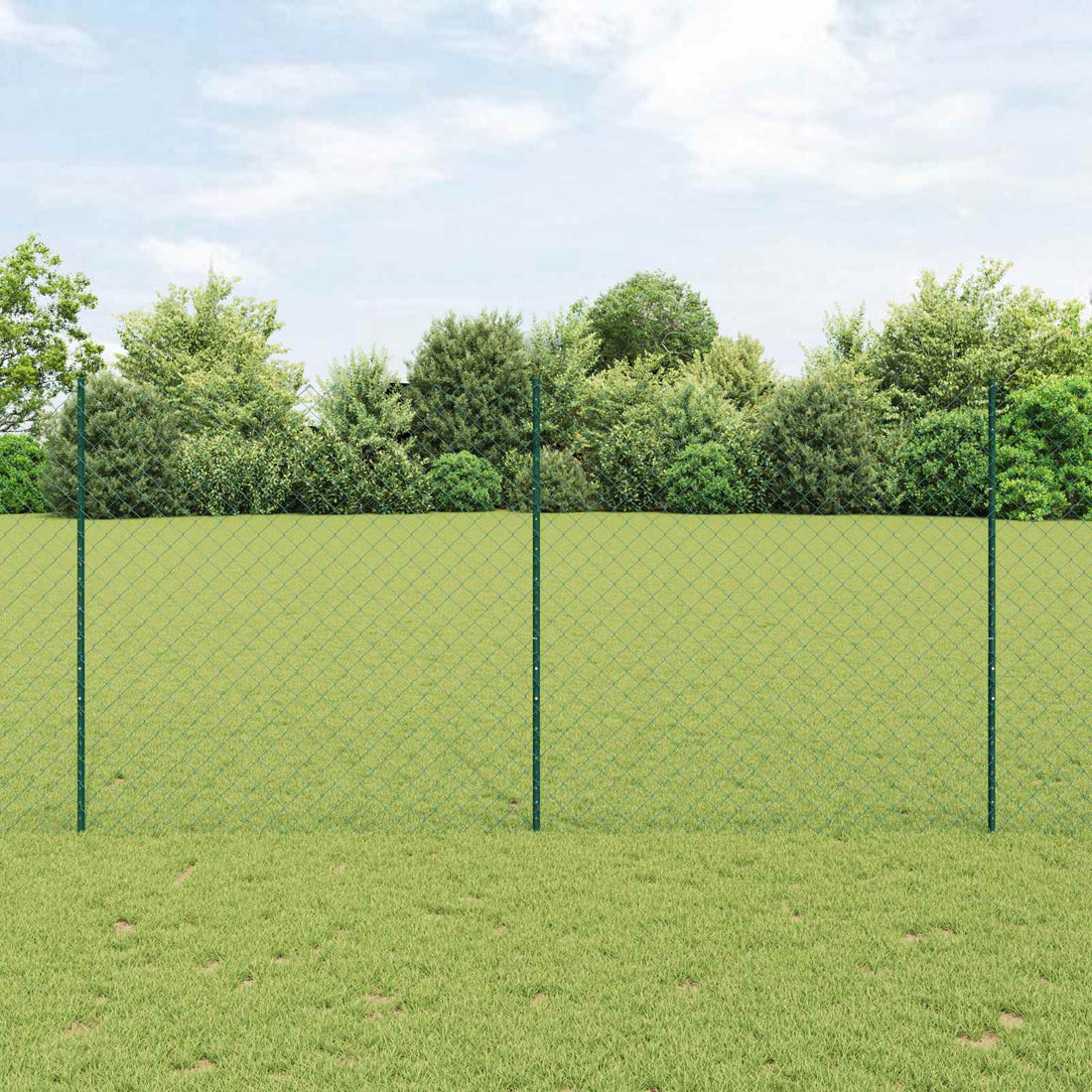 vidaXL Cerca de eslabones de cadena con poste 10 x 1,6 m Verde Malla