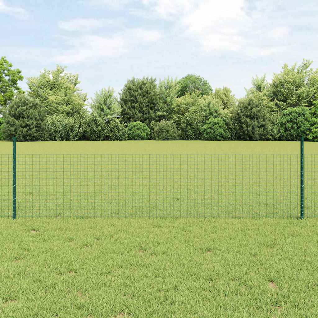 vidaXL Cerca de alambre soldado con postes 25 x 0,5 m Verde Malla