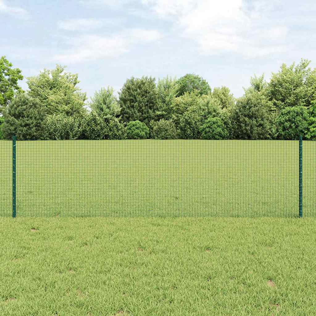 vidaXL Cerca de alambre soldado con postes 0,6 x 25 m Acero y PVC