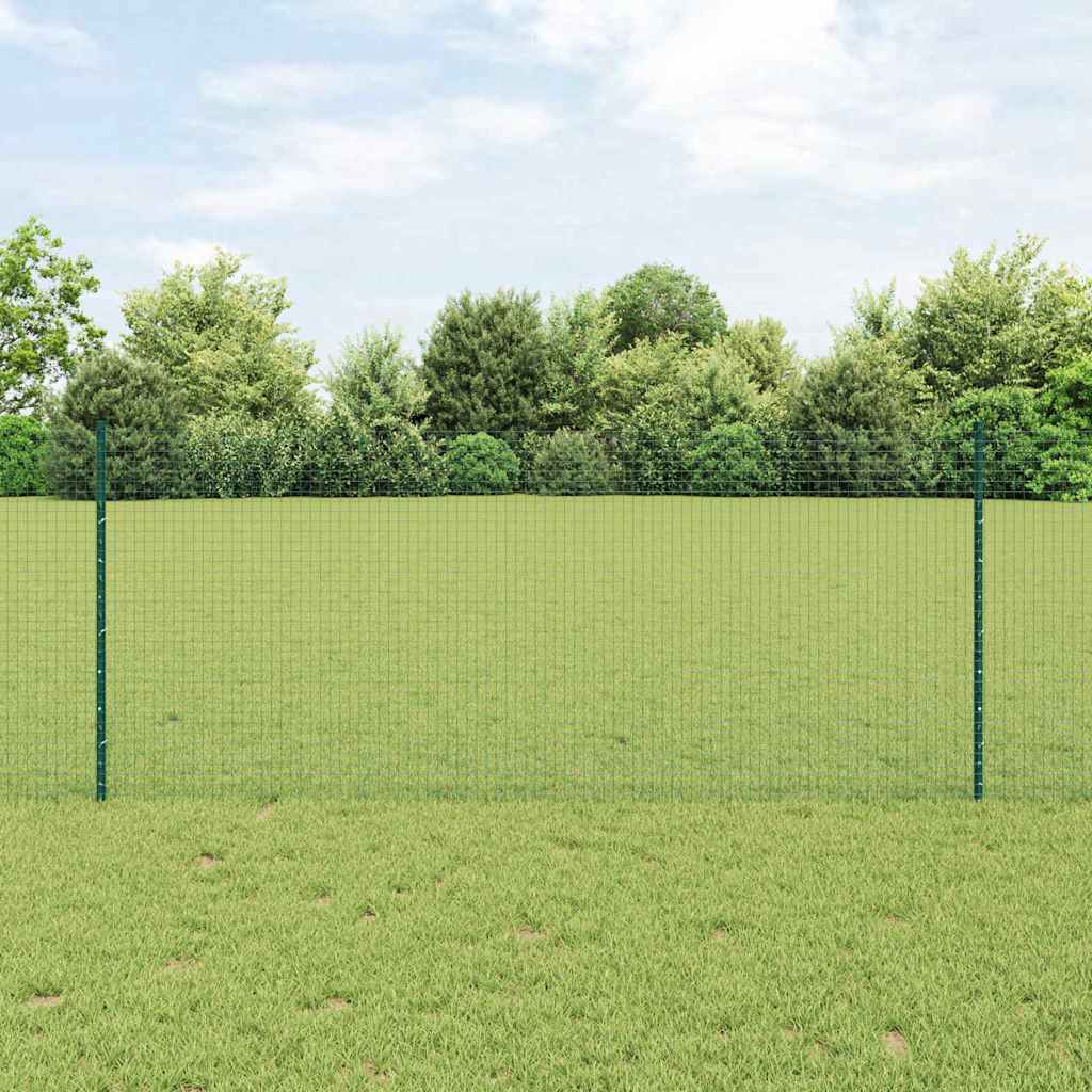 vidaXL Cerca de alambre soldado con postes 25 x 1 m Acero Galvanizado