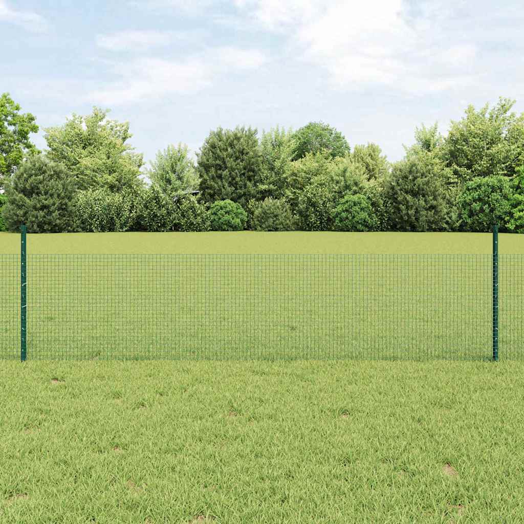 vidaXL Cerca de alambre soldado con postes 50 x 0,5 m Verde Malla