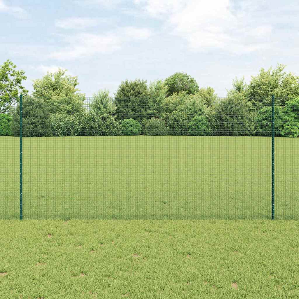 vidaXL Cerca de alambre soldado con postes 50 x 1,2 m Verde Malla