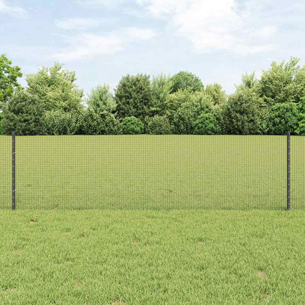 vidaXL Cerca de alambre soldado con postes 50 x 0,6 m Gris Malla