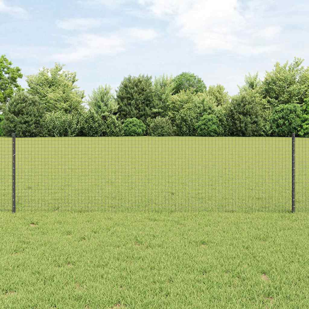 vidaXL Cerca de alambre soldado con postes 50 x 0,6 m Gris Malla