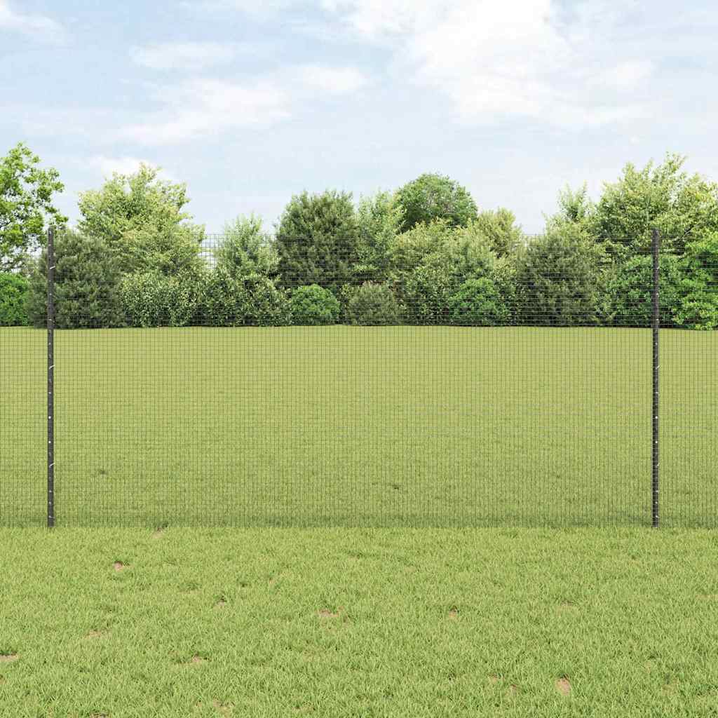 vidaXL Cerca de alambre soldado con postes 50 x 1,2 m Gris Malla