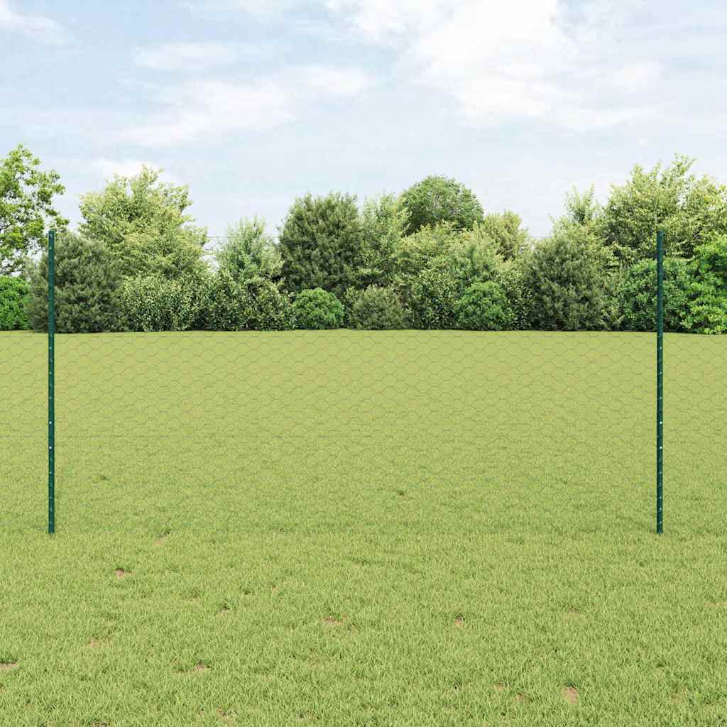 vidaXL Valla hexagonal con poste 10 x 1,2 m Acero recubierto de PVC