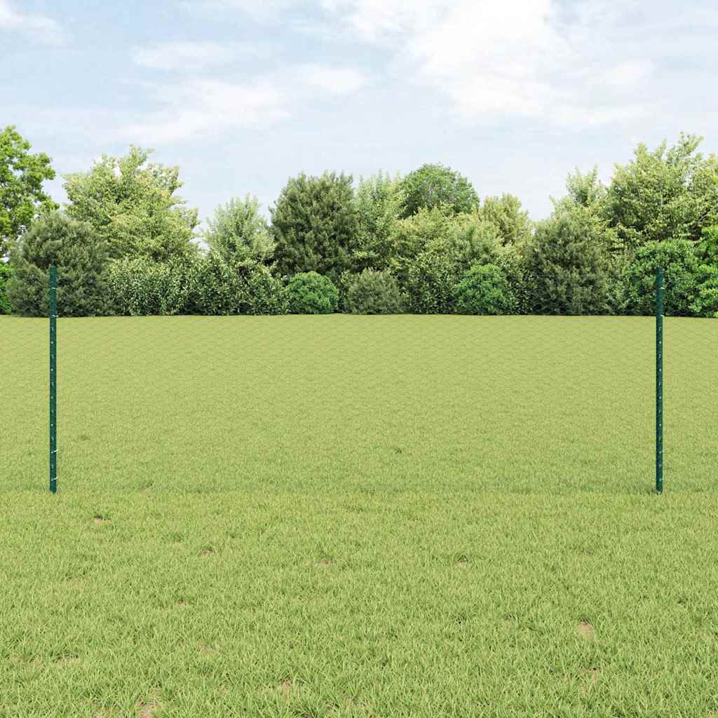 vidaXL Valla hexagonal con poste 100 x 0,8 m Acero recubierto de PVC
