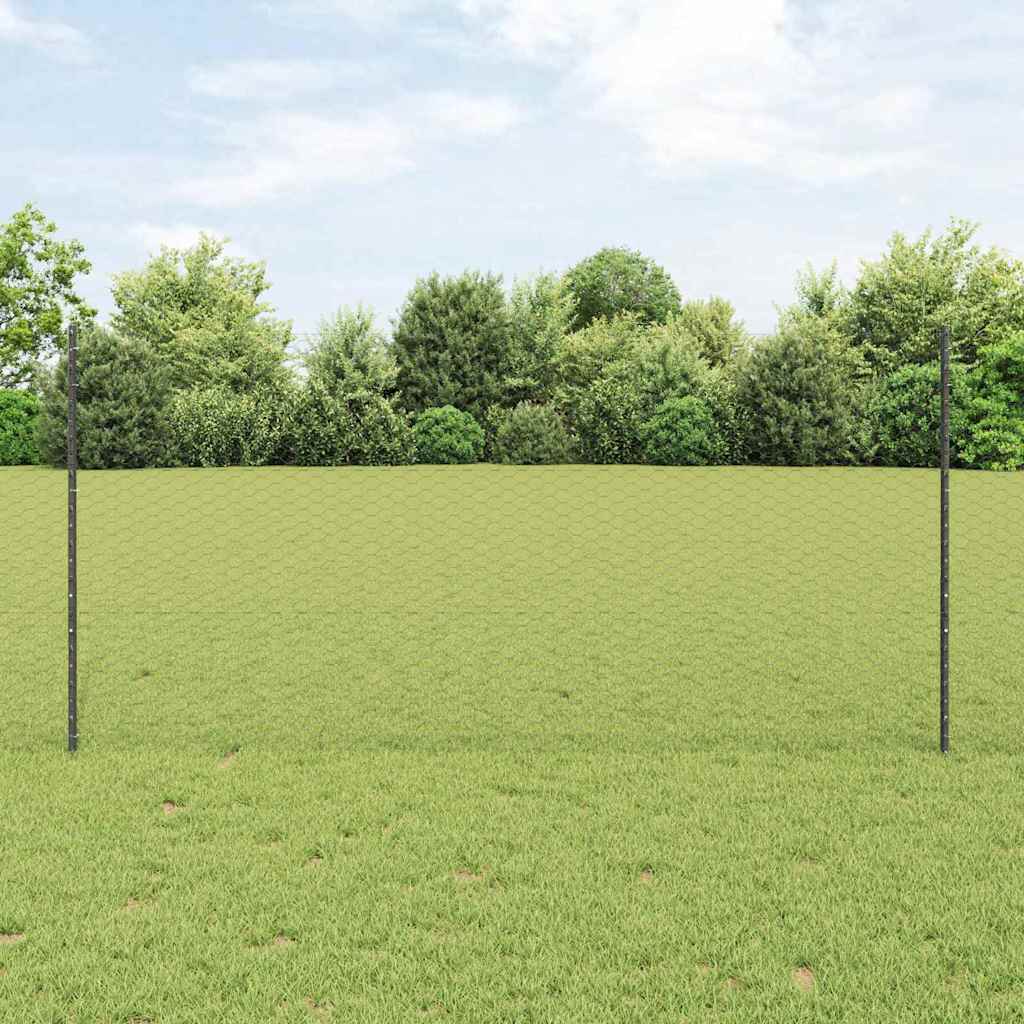 vidaXL Valla hexagonal con poste 10 x 1,2 m Acero recubierto de PVC