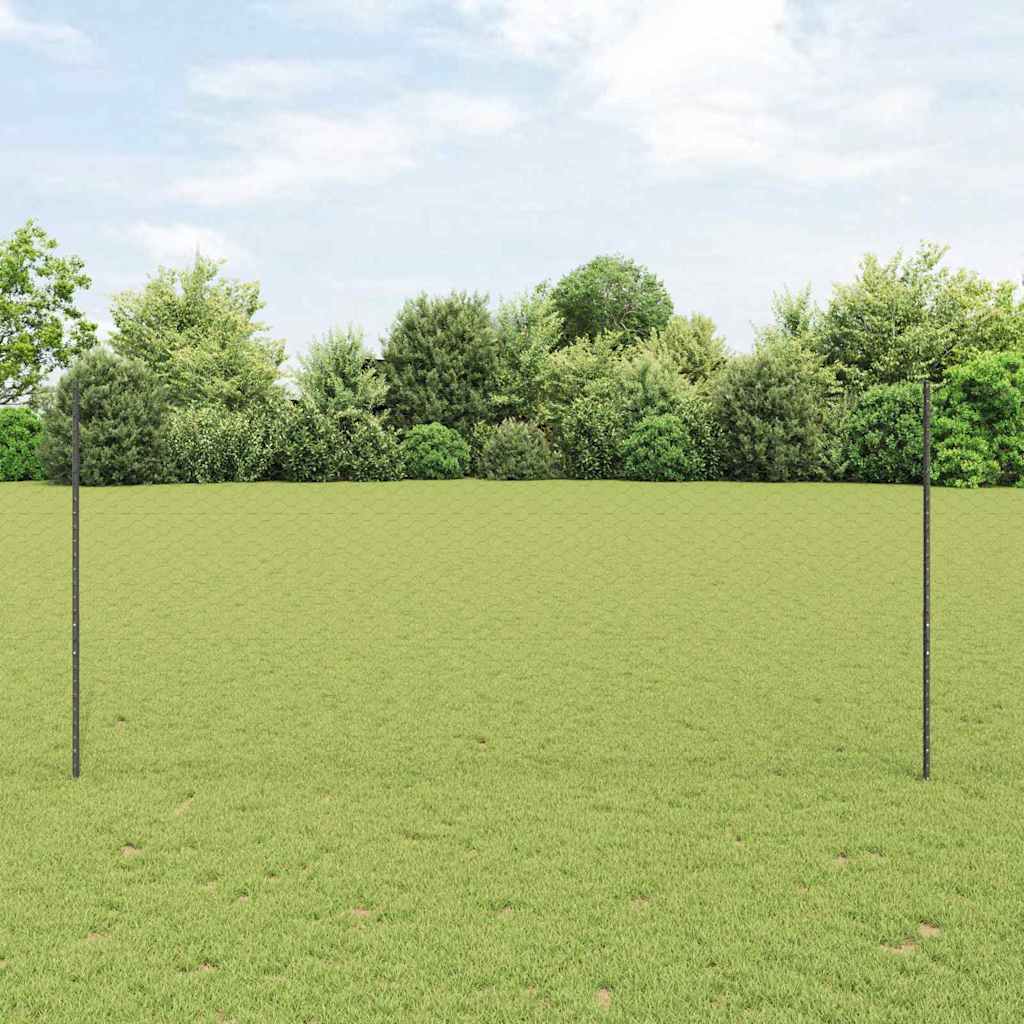 vidaXL Valla hexagonal con poste 10 x 1,4 m Acero recubierto de PVC