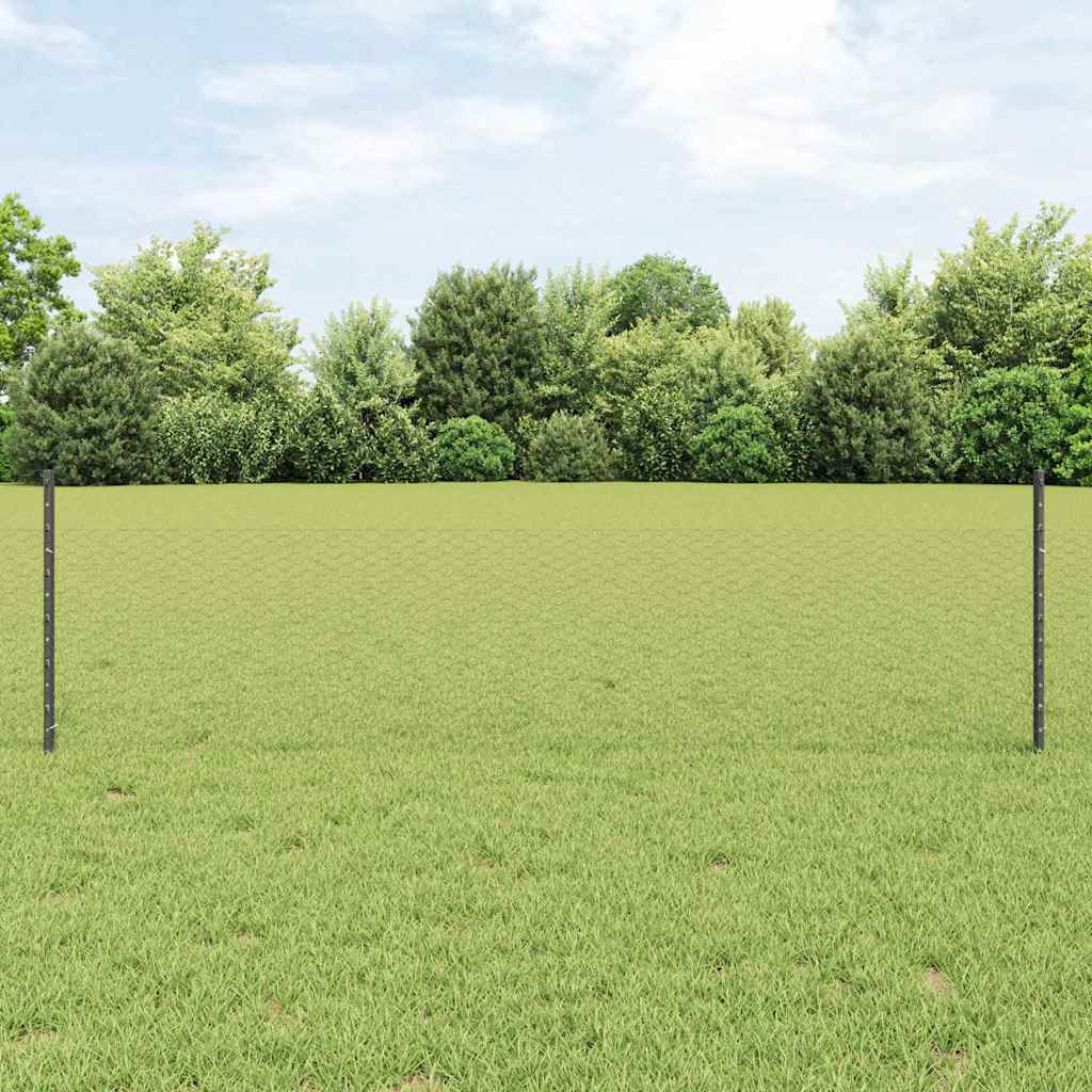vidaXL Valla hexagonal con poste 100 x 0,5 m Acero recubierto de PVC