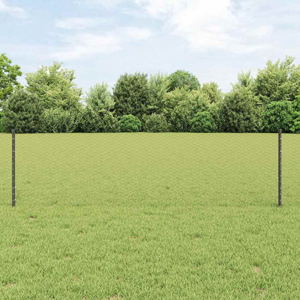 vidaXL Valla hexagonal con poste 100 x 0,6 m Acero recubierto de PVC