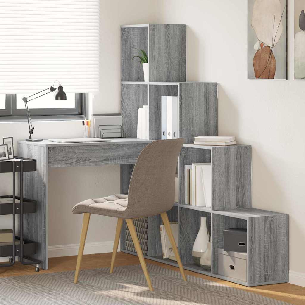 vidaXL Escritorio de Esquina Gris Sonoma 101,5 x 149,5 x 149,5 cm