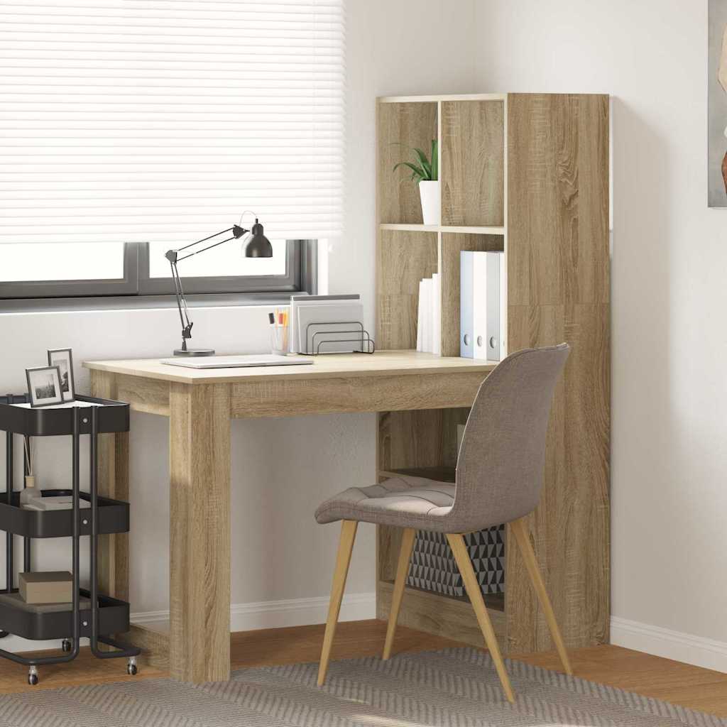 vidaXL Escritorio Roble Sonoma Madera de ingeniería 122 x 67 x 145 cm