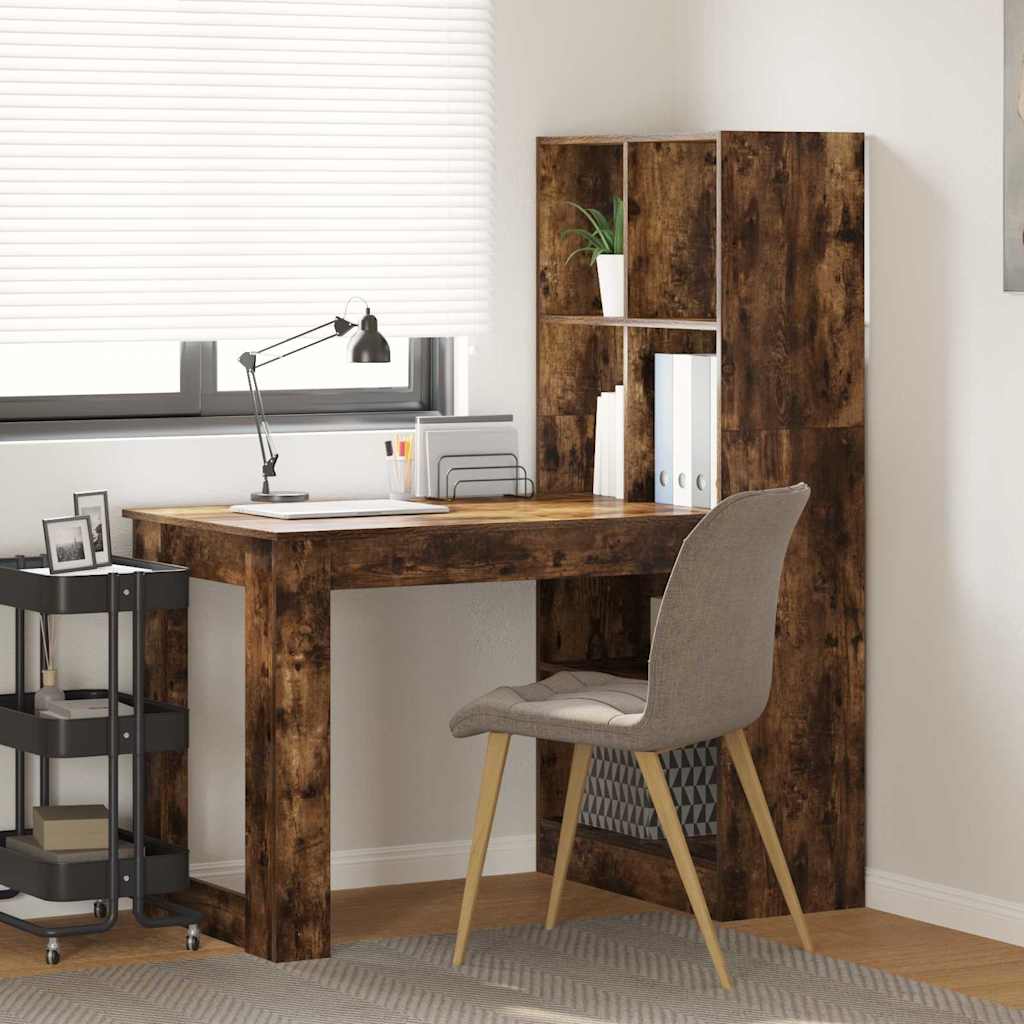 vidaXL Escritorio Roble ahumado Madera de ingeniería 122 x 67 x 145 cm