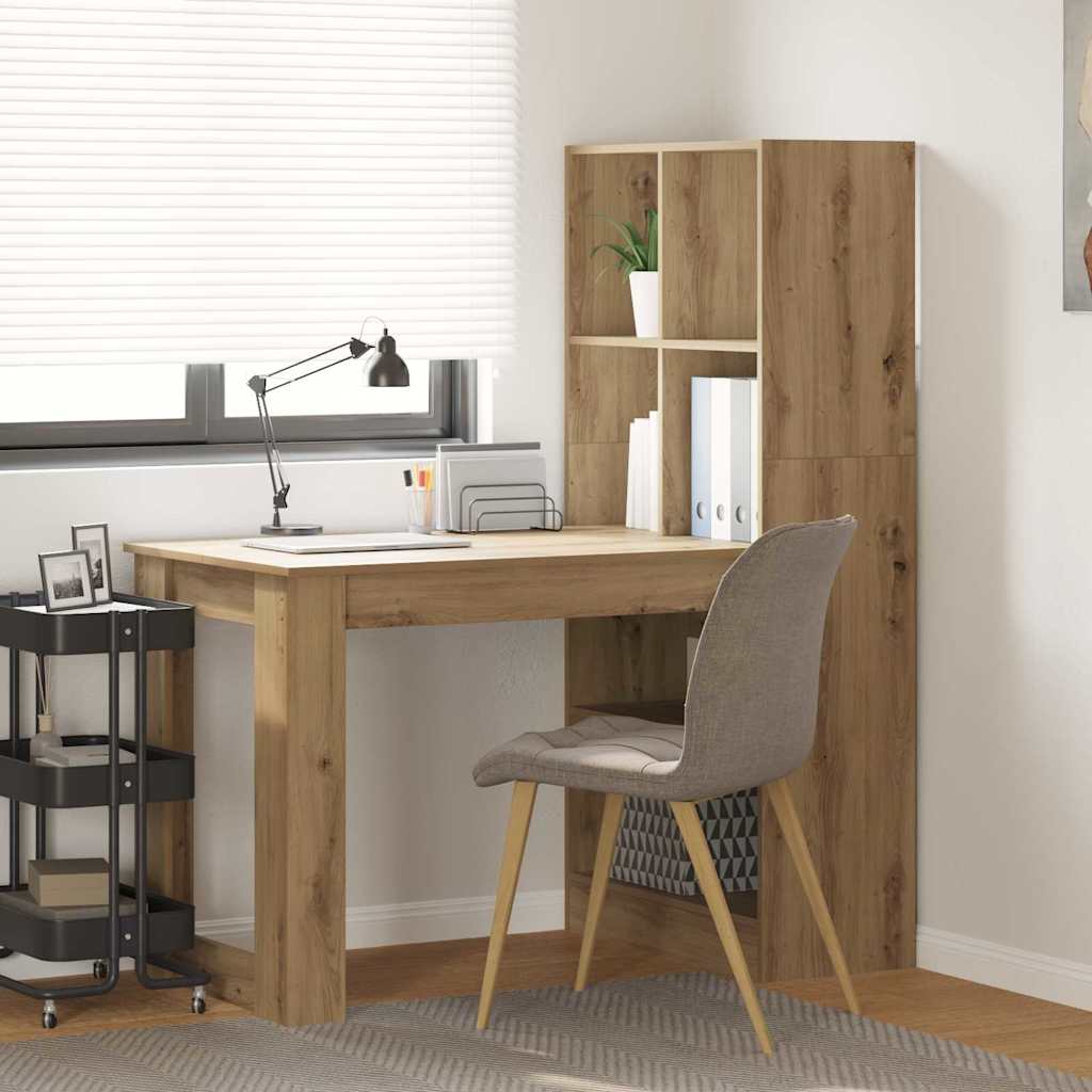 vidaXL Escritorio Roble artisan Madera de ingeniería 122 x 67 x 145 cm