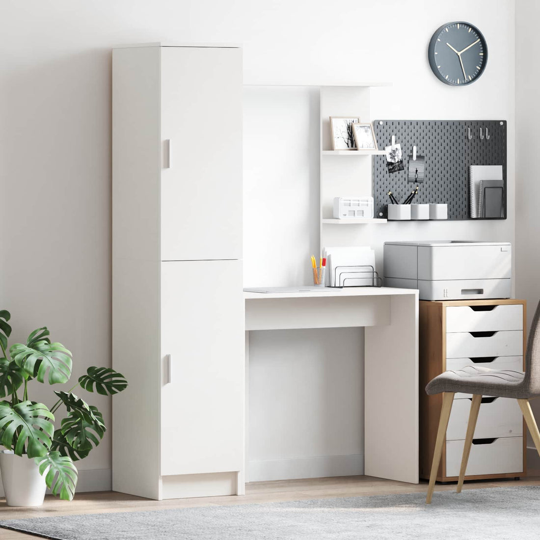 vidaXL Escritorio con estante con almacenamiento con puerta 2 uds.