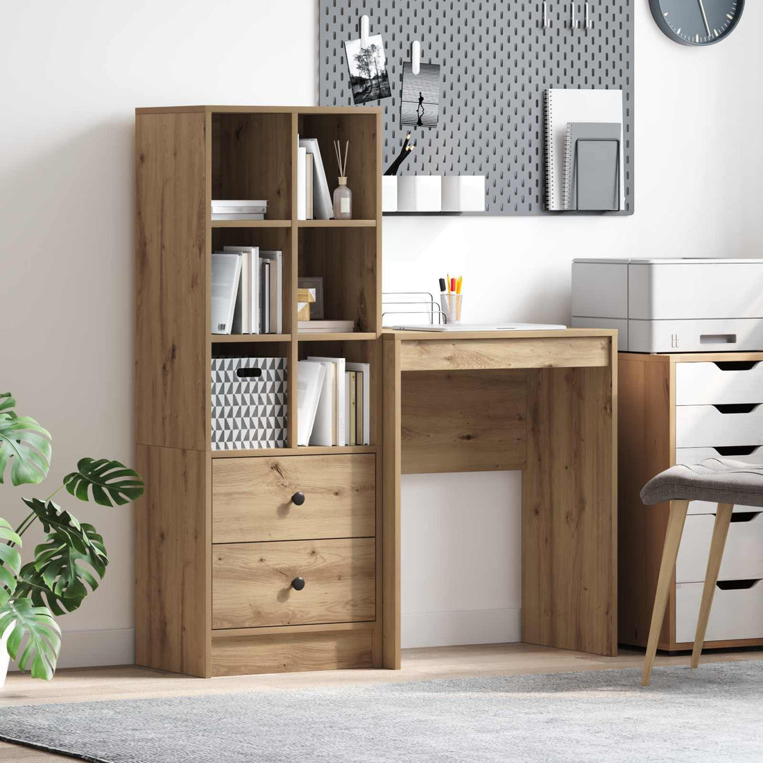 vidaXL Escritorio Roble artisan 105,5 x 34 x 127 cm 2 uds.