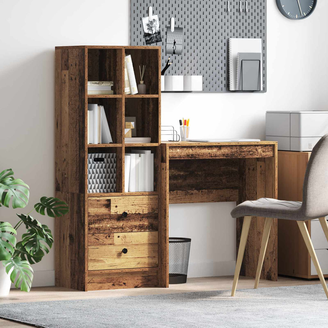 vidaXL Escritorio Madera vieja 115,5 x 40 x 127 cm 2 uds.