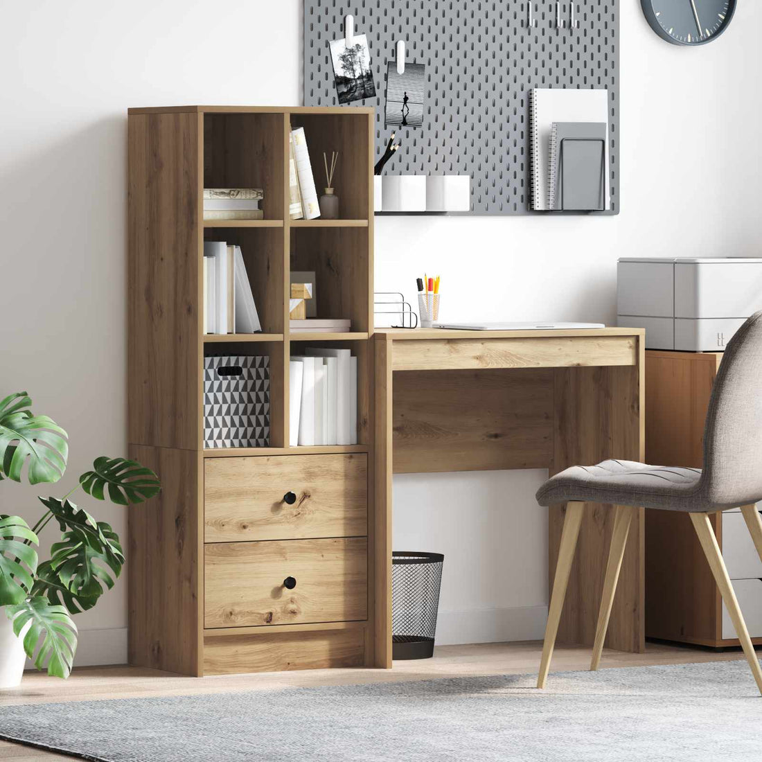 vidaXL Escritorio Roble artisan 115,5 x 40 x 127 cm 2 uds.