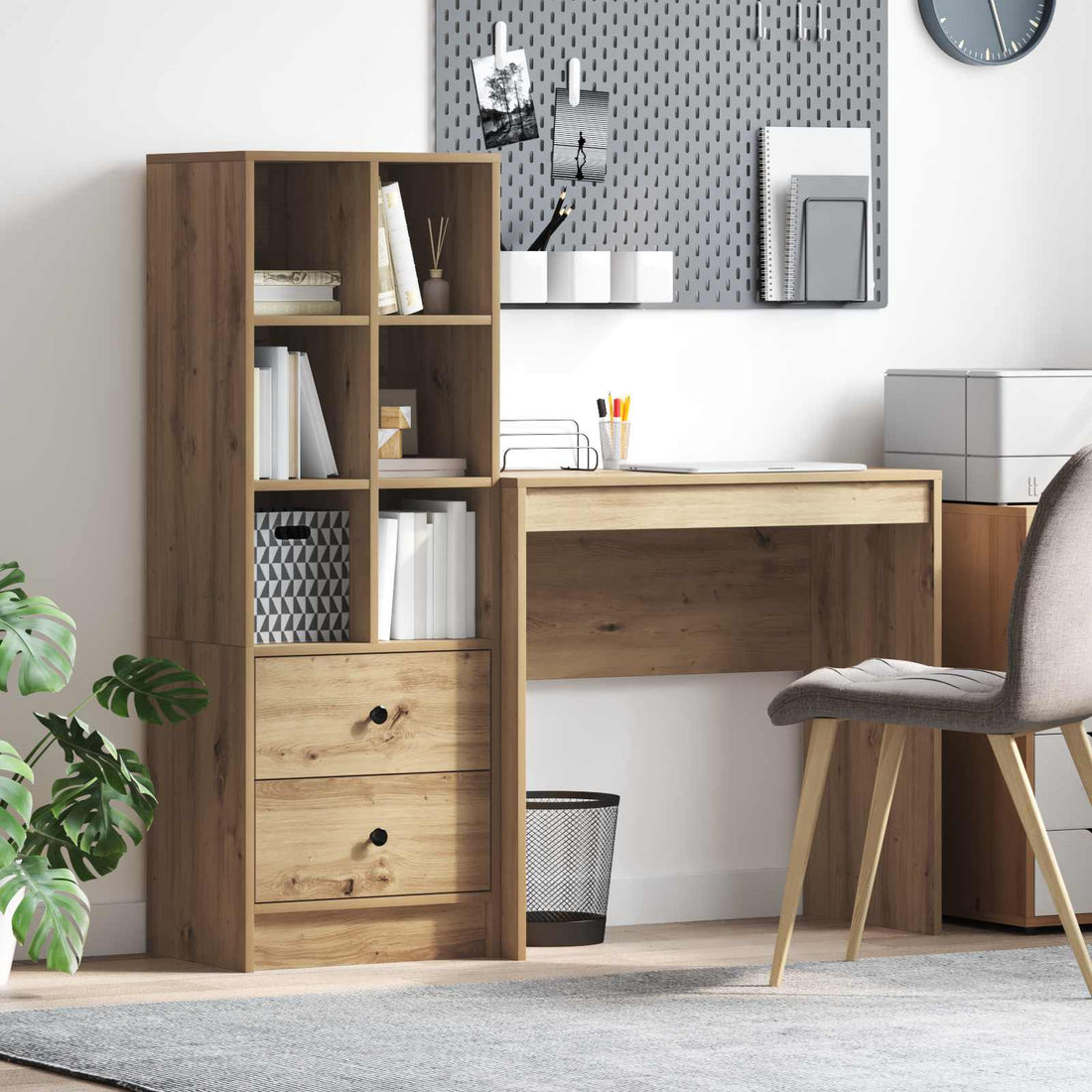 vidaXL Escritorio Roble artisan 125,5 x 40 x 127 cm 2 uds.