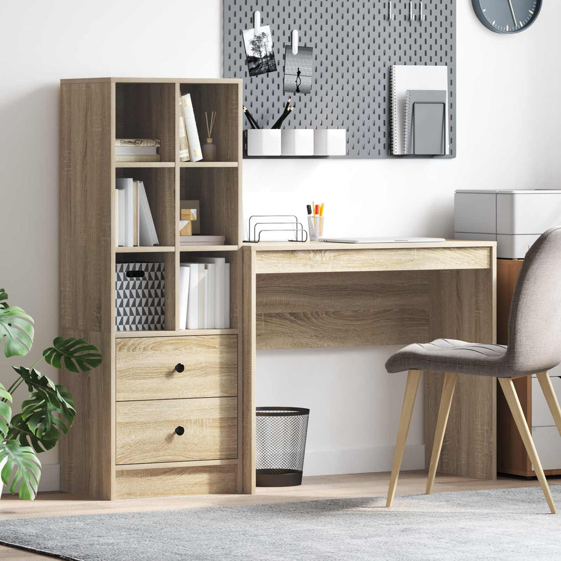 vidaXL Escritorio Roble Sonoma 135,5 x 40 x 127 cm 2 uds.