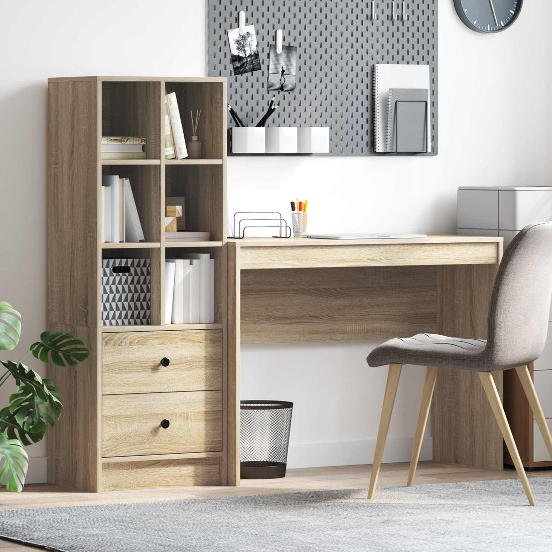 vidaXL Escritorio Roble Sonoma 145,5 x 40 x 127 cm 2 uds.