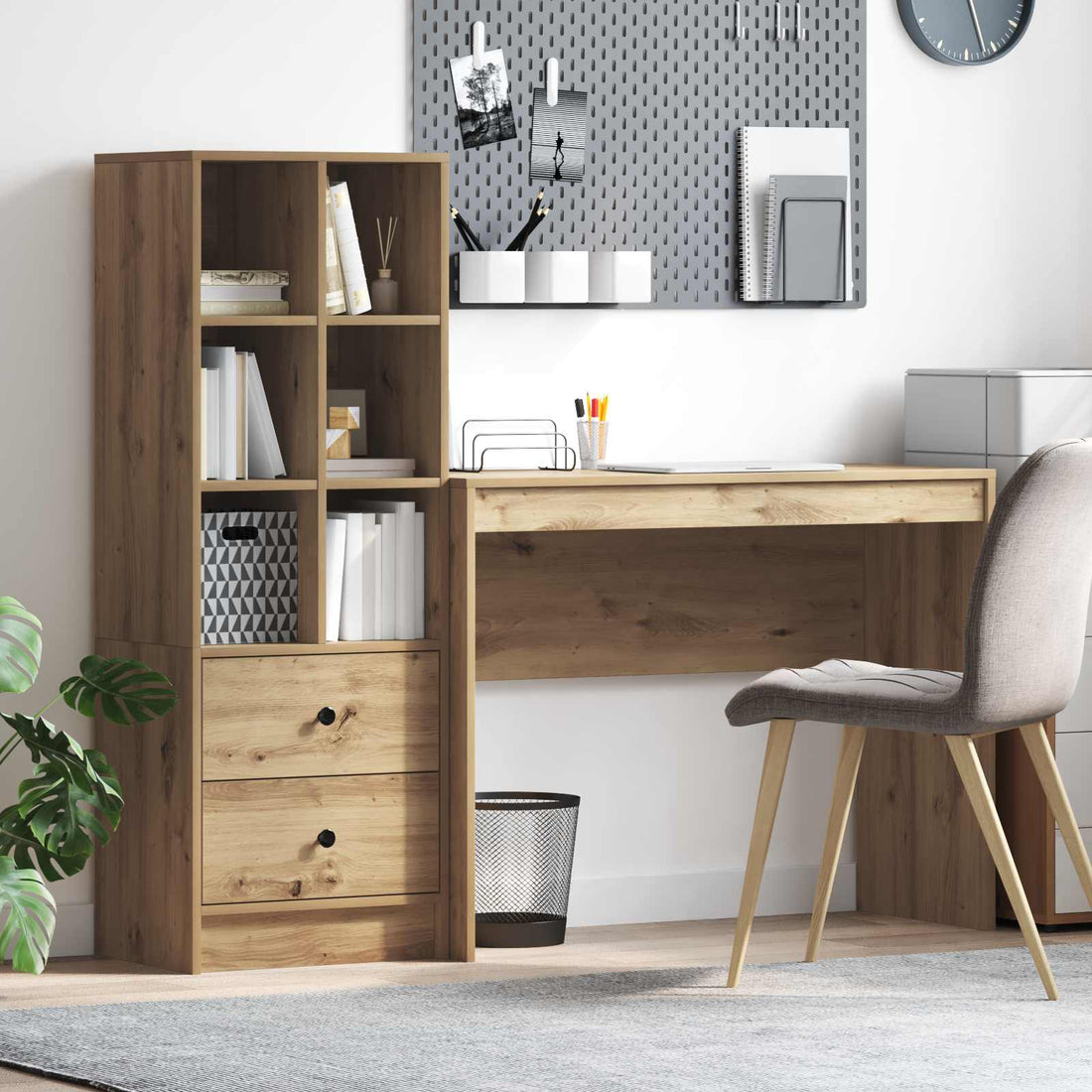 vidaXL Escritorio Roble artisan 145,5 x 40 x 127 cm 2 uds.