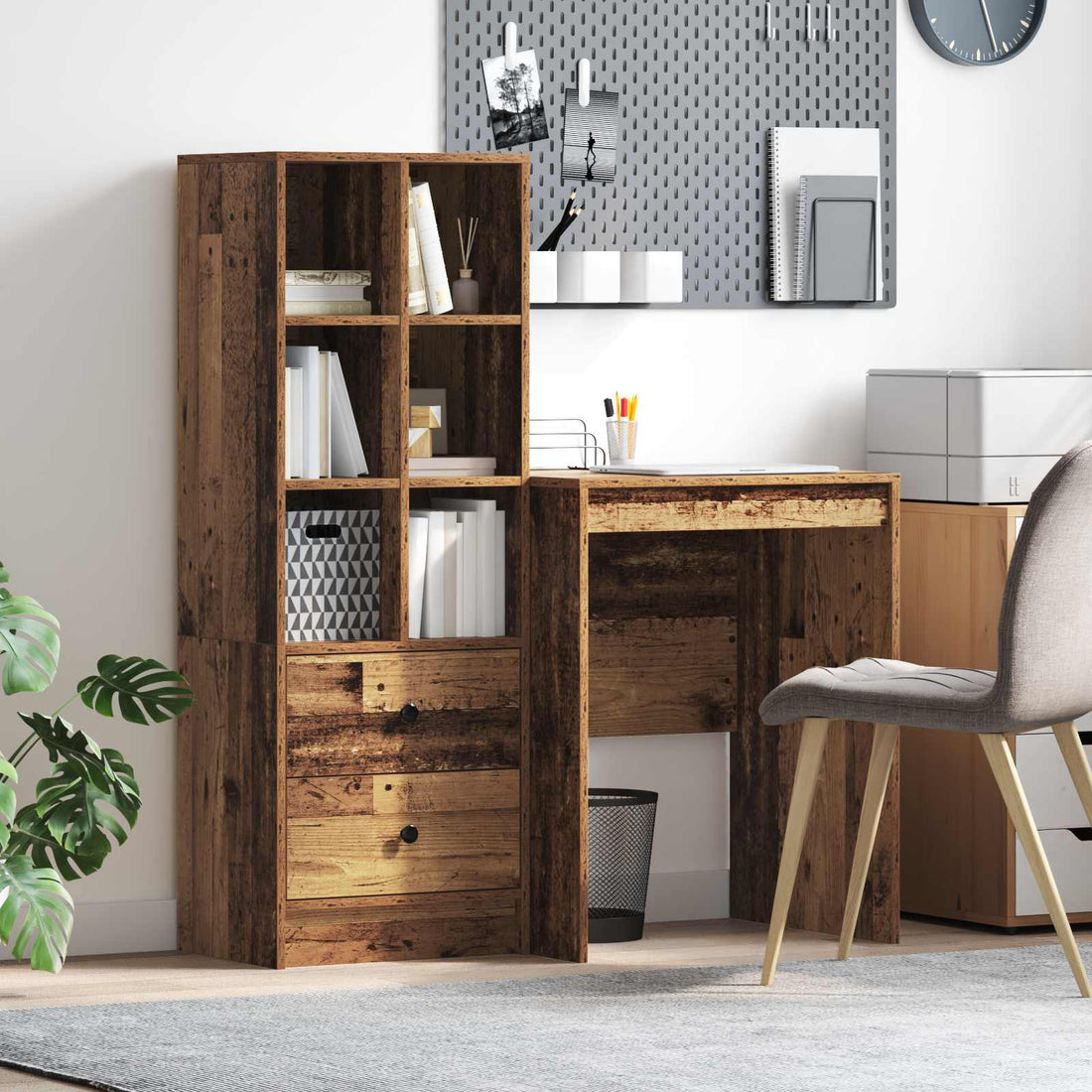 vidaXL Escritorio Madera vieja 105,5 x 50 x 127 cm 2 uds.