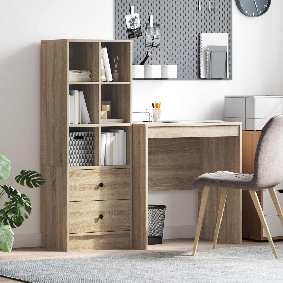 vidaXL Escritorio Roble Sonoma 115,5 x 50 x 127 cm 2 uds.