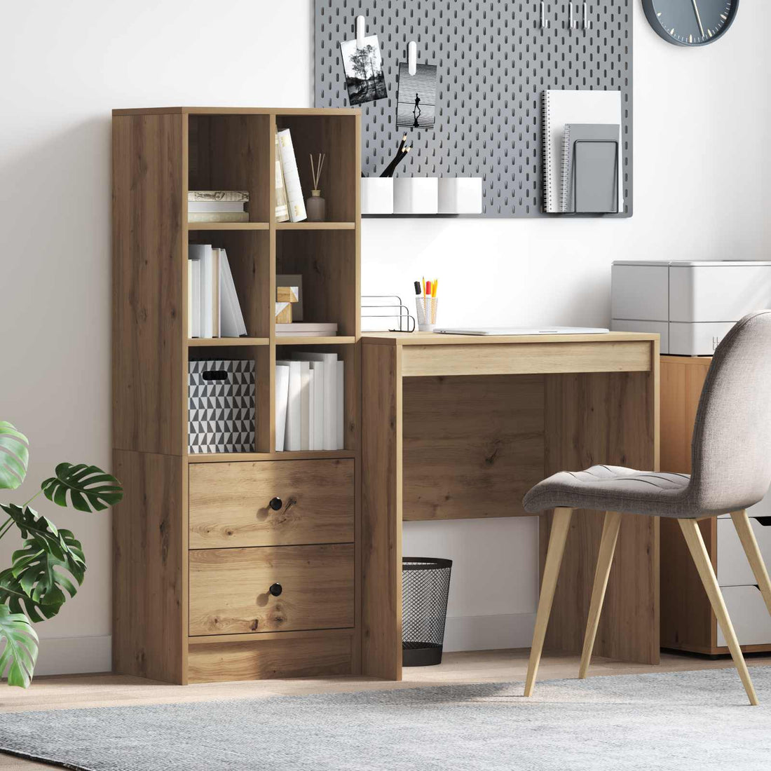 vidaXL Escritorio Roble artisan 115,5 x 50 x 127 cm 2 uds.