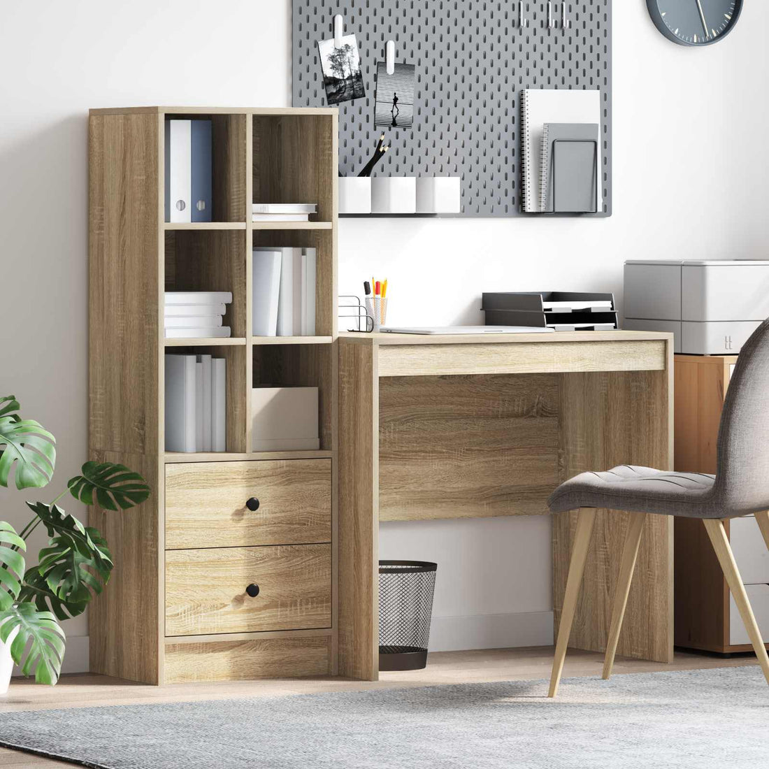 vidaXL Escritorio Roble Sonoma 125,5 x 50 x 127 cm 2 uds.
