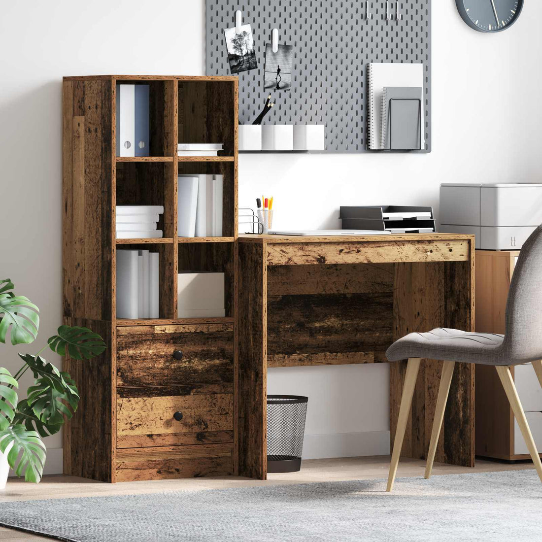 vidaXL Escritorio Madera vieja 125,5 x 50 x 127 cm 2 uds.