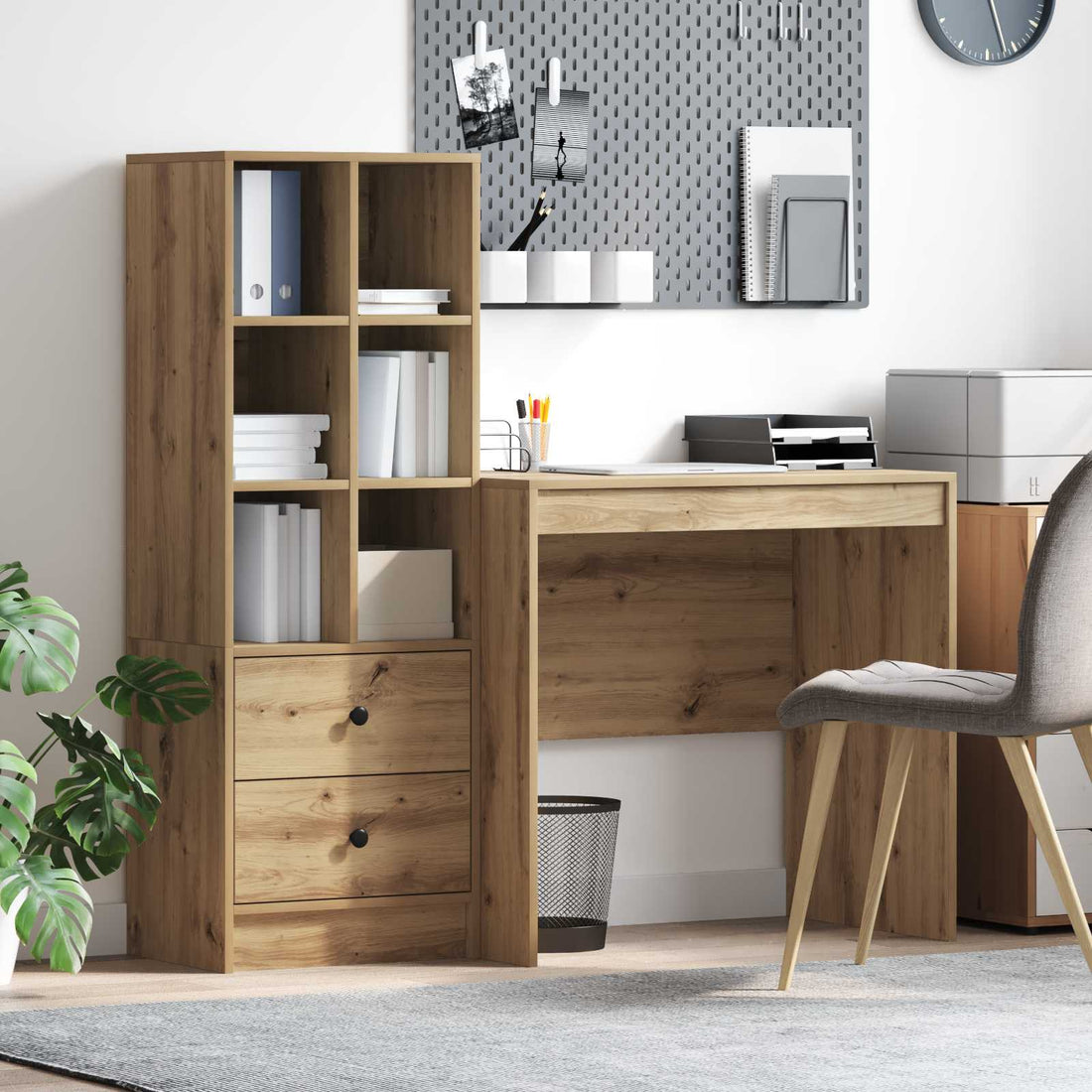 vidaXL Escritorio Roble artisan 125,5 x 50 x 127 cm 2 uds.