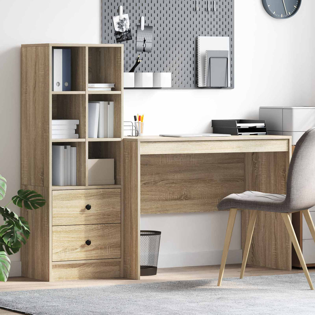 vidaXL Escritorio Roble Sonoma 145.5 x 50 x 127 cm 2 uds.