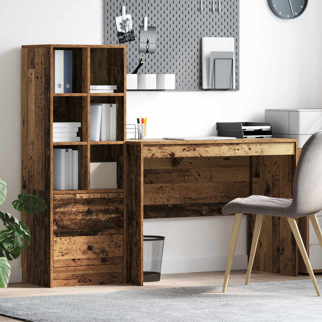 vidaXL Escritorio Madera vieja 145.5 x 50 x 127 cm 2 uds.