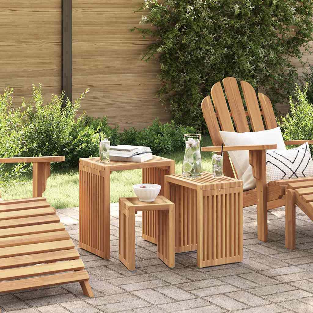 vidaXL Mesa auxiliar de jardín 3 uds. Marrón 33 x 44,5 x 51 cm