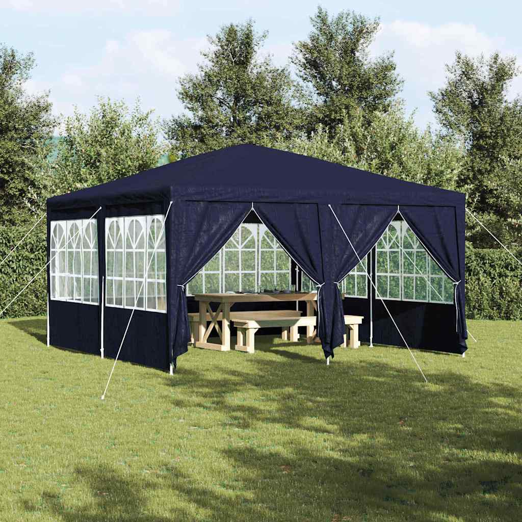 vidaXL Carpa de Fiesta Azul 400 x 400 x 266 cm Polietileno