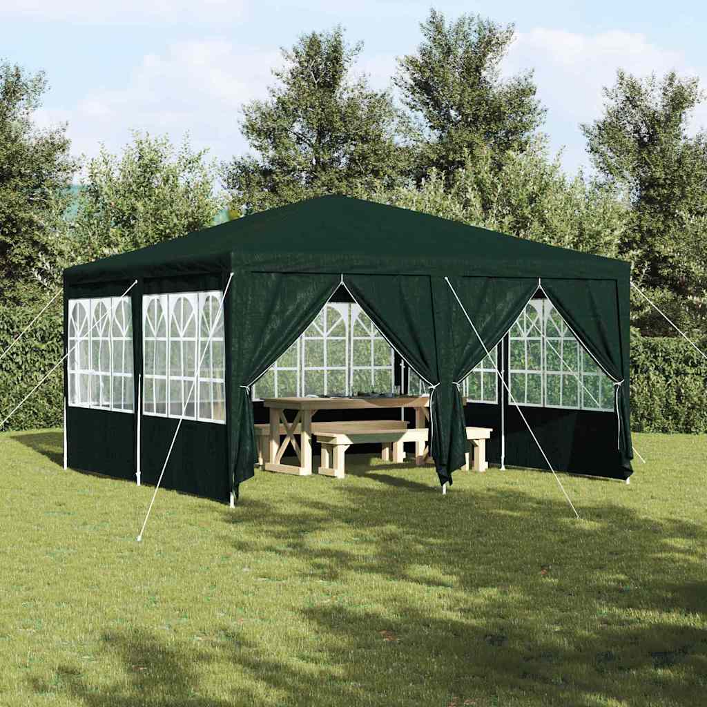 vidaXL Carpa de Fiesta Verde 400 x 400 x 266 cm Polietileno