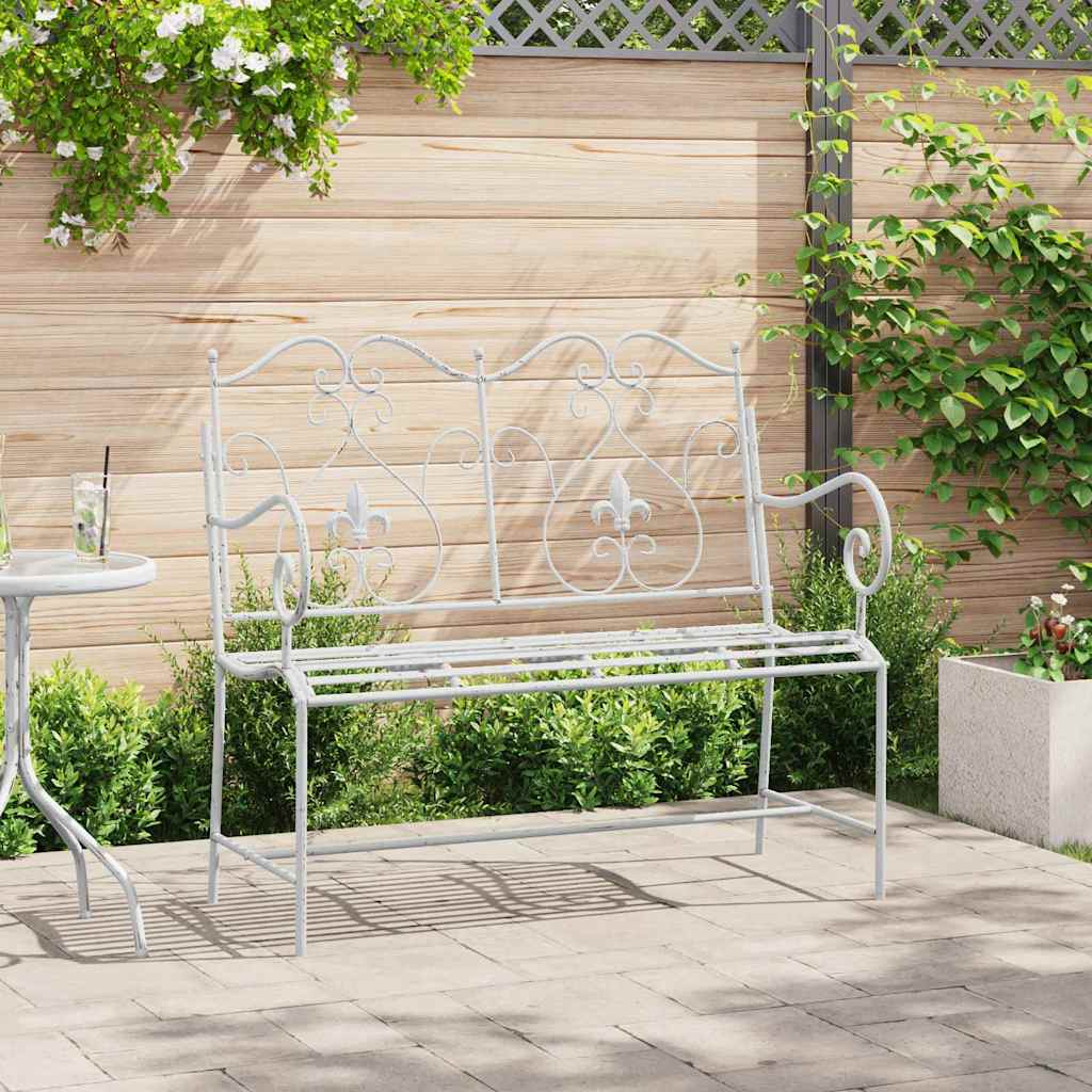 vidaXL Banco de jardín 2 -Seater 104 x 54 x 93 cm Acero antiguo
