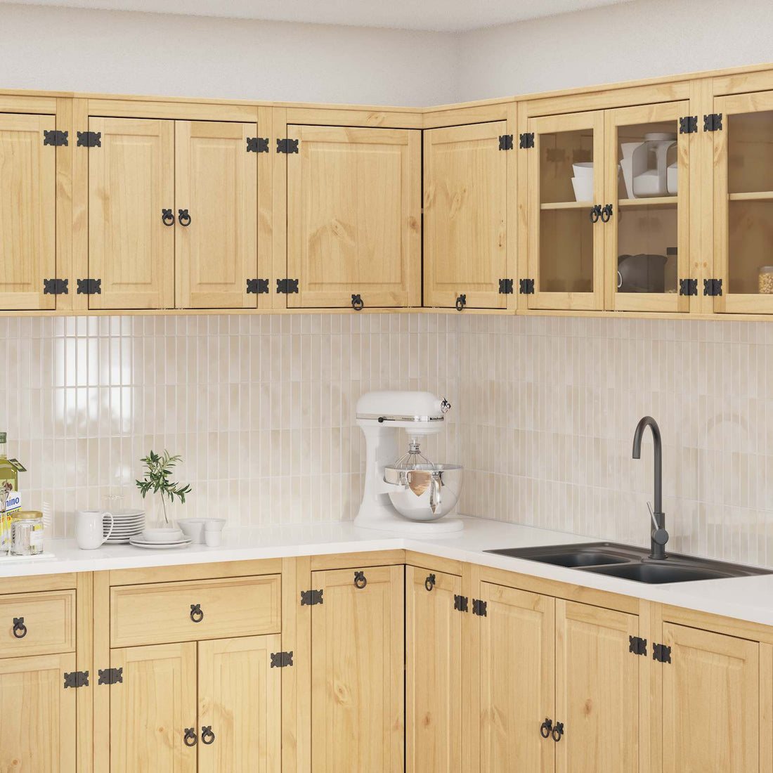 vidaXL Armario SKI Marrón Miel 80 x 80 x 60 cm Madera de pino macizo