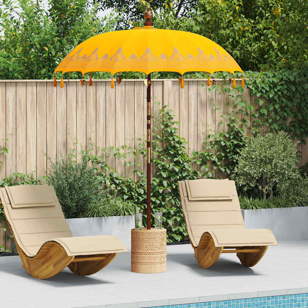 vidaXL Parasol Balinés Amarillo 185 x 185 x 260 cm Algodón