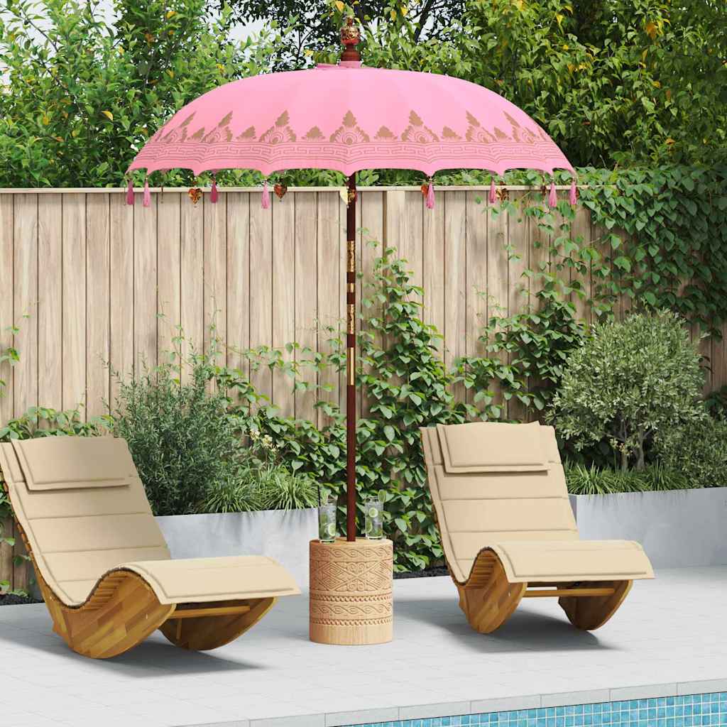 vidaXL Parasol Balinés Rosa 185 x 185 x 260 cm Algodón